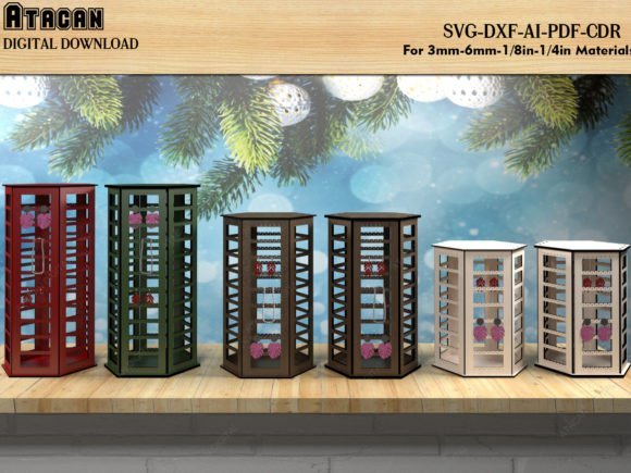 Expositores De Joyas Hexagonales Creativo Digital